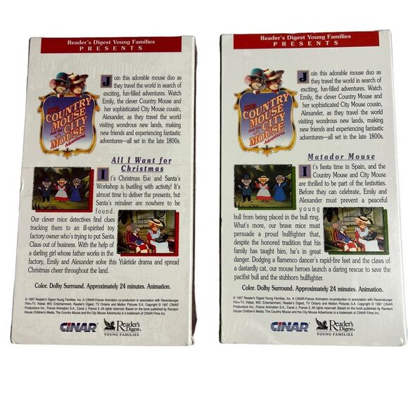 The Country Mouse And The City Mouse Adventures Set of 9 VHS Tapes Sealed Movies - Picture 3 of 15